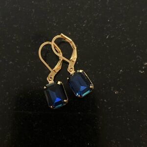 Elegant Gold and Montana navy blue Crystal Earrings